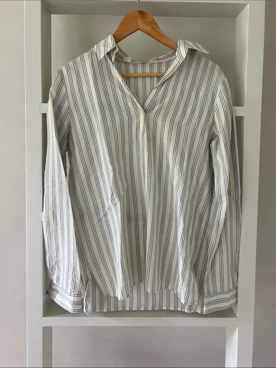 Barneys New York Tops - Vintage Barneys New York White Button-Down Shirt with Blue Stripes
